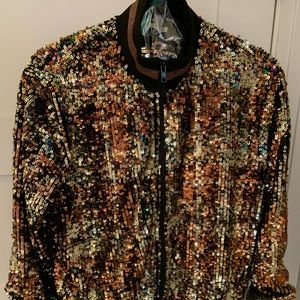 Sequin Bomber by Pam&Gela. Brand new, never worn. Size M.